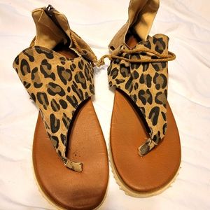 Leopard print sandals